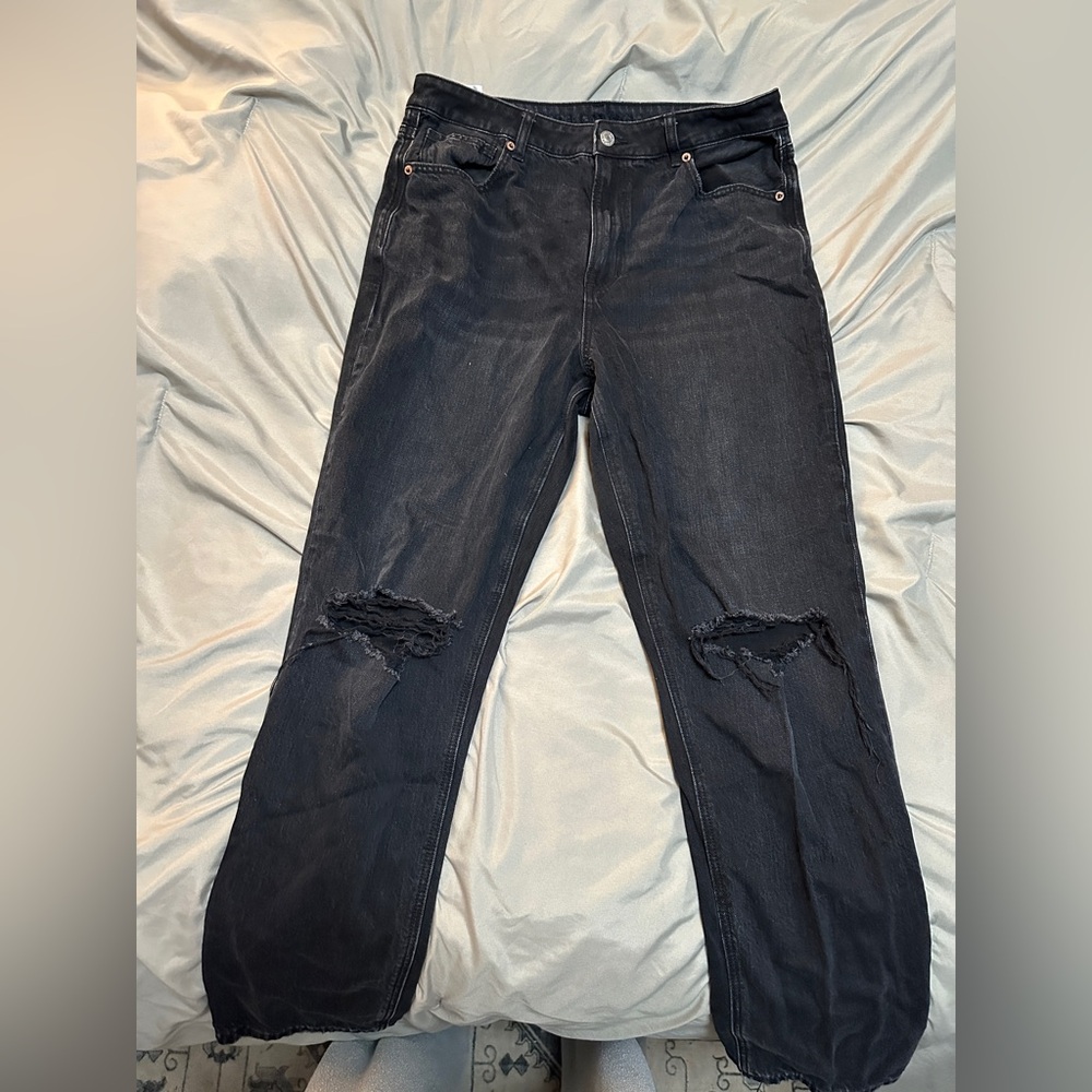 American Eagle Black Straight Leg Jeans